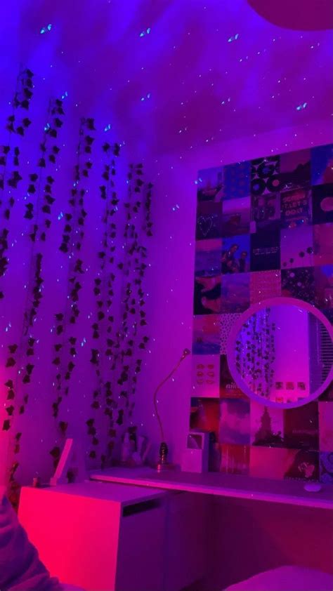 Neon Roomнеоновая комната💜 In 2020 Room Inspo Led Lighting Bedroom