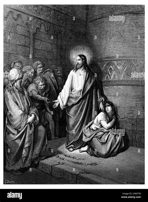 Jesus And The Adulteress Stock Photo Alamy