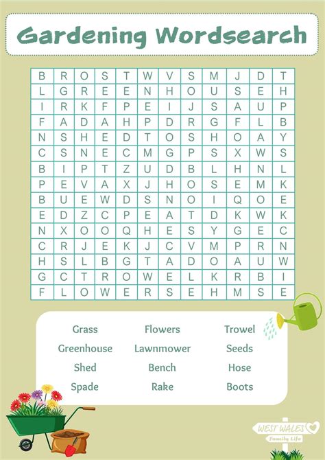 These free printable word searches are the perfect solo activity for a rainy day or if you're just stuck. Printable Gardening Wordsearch Puzzles for the Kids