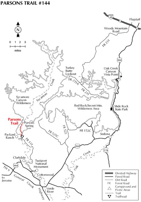 Hiking Parsons Trail N Of Cottonwood Maps