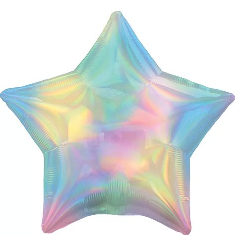 Iridescent Pastel Star Balloon 22in Party City