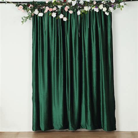 8ft Hunteremerald Green Premium Velvet Backdrop Stand Curtain Panel
