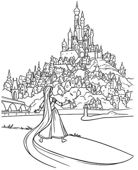 Tangled lanterns coloring page byjamierose. Rapunzel And His Father Kingdom Coloring Page : Kids Play ...