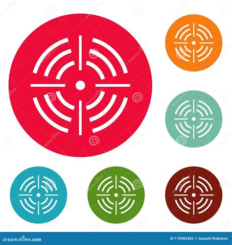 Round Target Icons Circle Set Vector Stock Vector Illustration Of