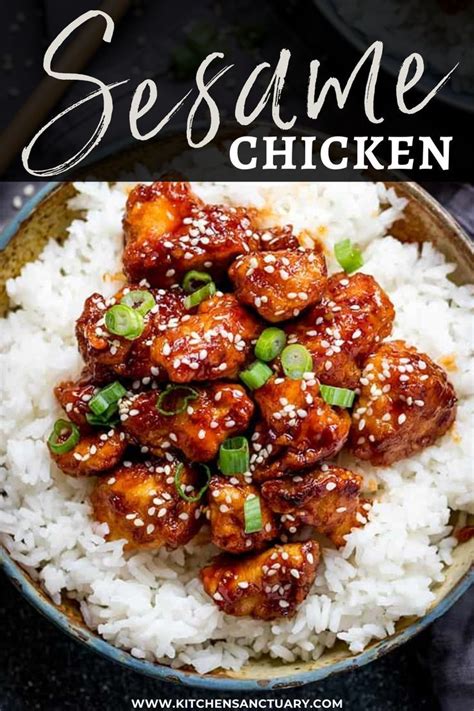 In a small bowl combine the cornstarch and water plus 1 tablespoon of the hot liquid. Crispy Sesame Chicken with a Sticky Asian Sauce | Healthy chicken recipes, Recipes, Asian recipes