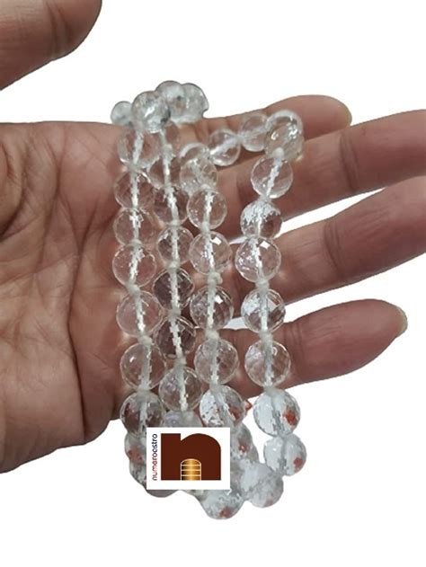 Crystal Sphatik Diamond Cut Mala For Men Women Beads Mm