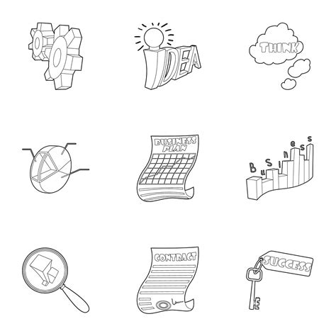 Project Icons Set Outline Style Project Icons Style Icons Outline