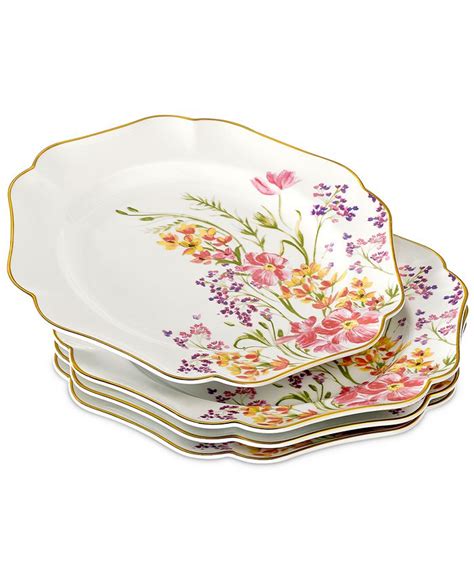 Martha Stewart Collection Easter Floral Salad Plates Set Of 4 Created