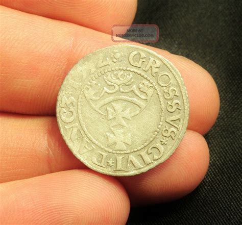 Medieval Polish Coin Sigismund Silver Grosso 1532 Danzig City