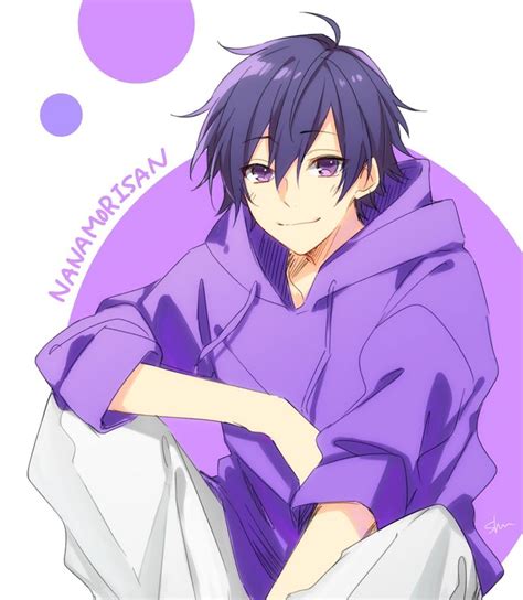 Cute Anime Boy With Purple Hair Baswedan