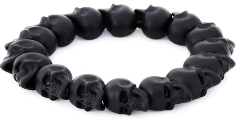 Alexander Mcqueen Skull Bead Bracelet In Black For Men Lyst