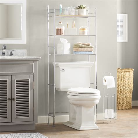 This bathroom storage over the toilet is available in two main colors, such as black, and white. Over the Toilet Storage Cabinets | Bathroom Etagere ...