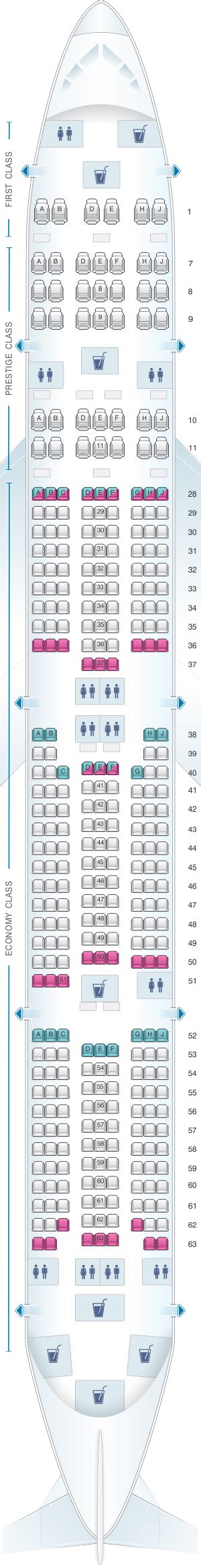 Seat Map Korean Air Boeing B777 300 338pax Seatmaestro