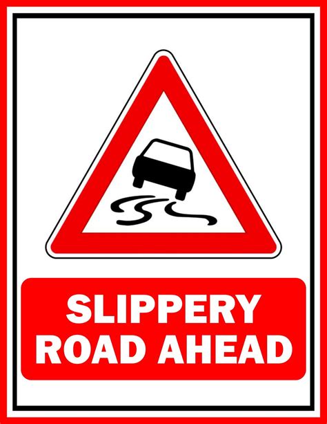 Free Slippery Road Ahead Sign Free Download