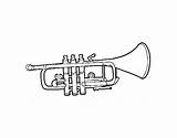 Trumpet Coloring Bass Music Coloringcrew sketch template