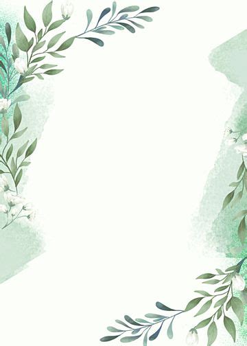 Stylish Delicate Green Watercolor Plant Leaf Background Wallpaper Image