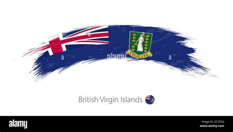 flag of british virgin islands in rounded grunge brush stroke vector illustration stock vector