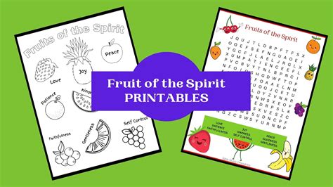 Free Fruit Of The Spirit Printables Bible Study Printables