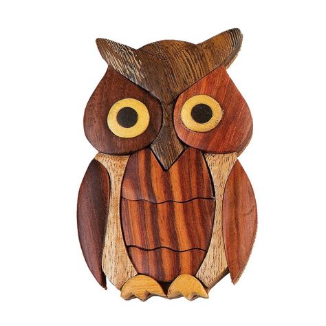Owl Wooden Magnet Intarsia Wood Intarsia Wood Patterns Wood Owls