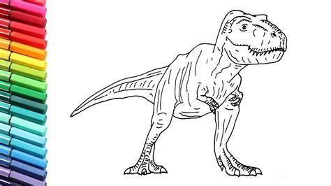 24 Jurassic World Dinosaur Coloring Pages T Rex PNG COLORIST