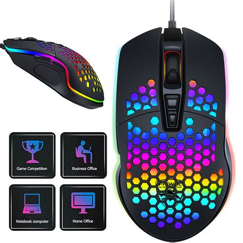 Tsv Gaming Mouse Wired Lightweight Honeycomb Shell Wired