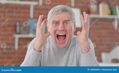 Portrait Of Angry Old Man Screaming Stock Image Image Of Creativity