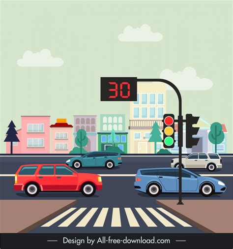 Vector Road Traffic Icon Vectors Free Download Graphic Art Designs