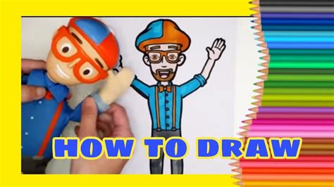 How To Draw Blippi Learn Colors By Drawing With Blippi Coloring Book