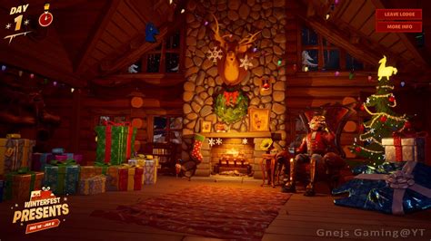 Opening my fortnite christmas presents in season 11 (exploring the lodge)! Visiting Crackshot's Lodge | Fortnite Winterfest 2019 ...