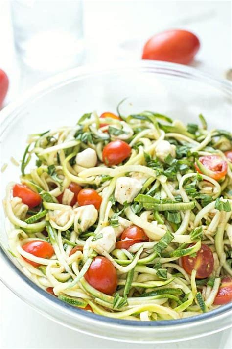 Simple Caprese Zucchini Summer Pasta Salad Gal On A Mission