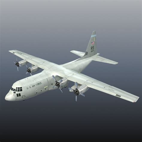 Lockheed C 130 Hercules 3d Model 199 Xsi Max Lwo Obj Flt Fbx