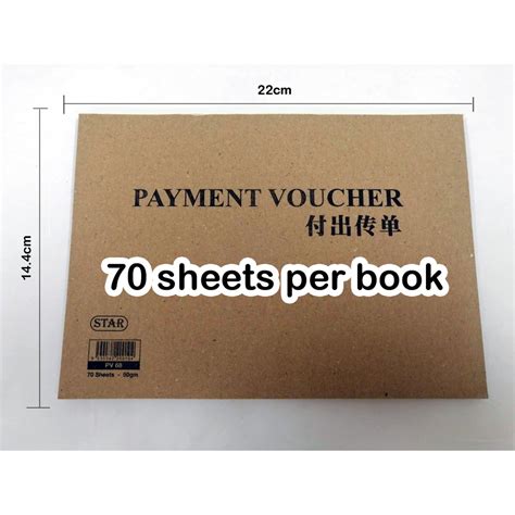Popular bookstores are having their book fair now. Payment Voucher 70sheets 50gm 0.125g per book | Shopee ...