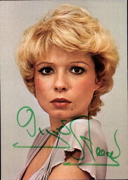 Postcard Actress Ingrid Steeger Portrait Autograph Uk