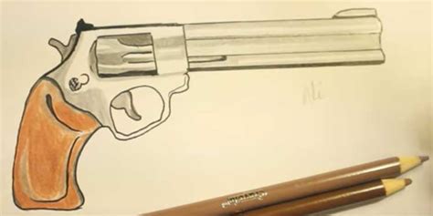 How To Draw A Gun Step By Step On Paper And Cartoon Gun