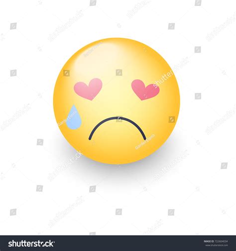 Sad Enamored Smiley Eyes Form Hearts Vector De Stock Libre De