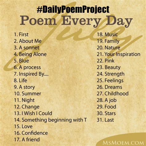 Poem Every Day In July Dailypoemproject Ms Moem Poems Life Etc