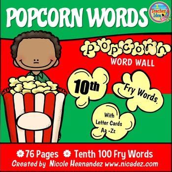 Open the document you wish to edit in microsoft word 2013 and then select the numbered or bulleted list. Popcorn Word Wall - (Fry's 10th 100 Sight Words) With ...