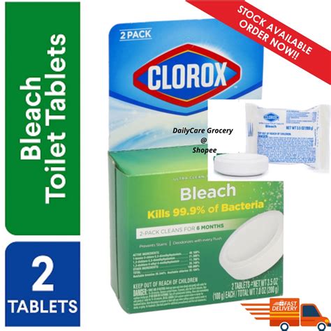 Clorox Ultra Clean Toilet Tablets Bleach2 Tablets Shopee Malaysia