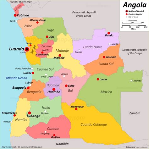 Angola Provinces Map
