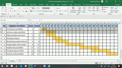 Cara Membuat Tabel Jadwal Kegiatan Di Excel Imagesee