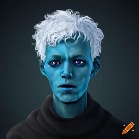 Image Of A Middle Aged Blue Skinned Humanoid Alien Man