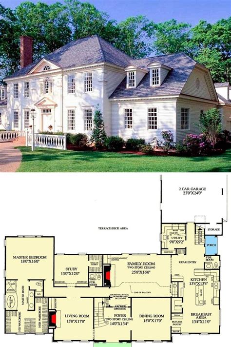 4 Bedroom Two Story Traditional Colonial Home Floor Plan Colonial