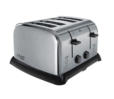 Russell Hobbs Wide Slot 4 Slice Toaster 22370 Stainless Steel And