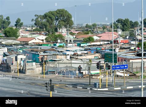 Township In Gugulethu Area Along N2 Highway Cape Town South Africa