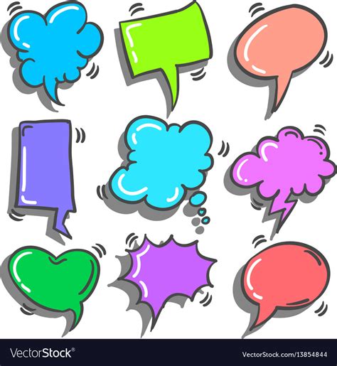 Collection Of Text Balloon Colorful Set Royalty Free Vector
