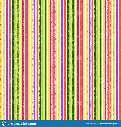 Colorful Vertical Stripes Hand Drawn Seamless Pattern Stock Vector Illustration Of Brush