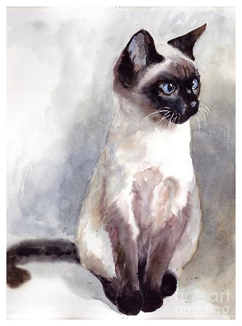 Siamese Kitten Portrait Painting By Suzanns Art