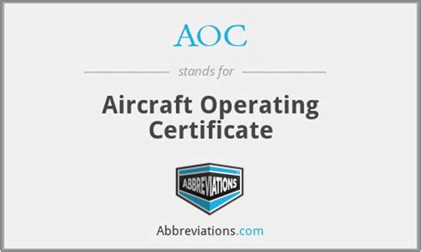 What Is The Abbreviation For Aircraft Operating Certificate