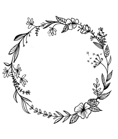 Floral Wreath Floral Wreath Drawing Flower Tattoo Designs Wreath