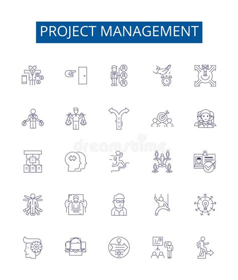 Project Management Line Icons Signs Set Design Collection Of Project
